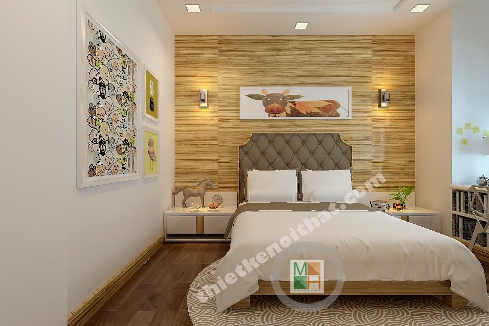 Thiết kế nội thất ngủ khách biệt thự mini tại khu đô thị Paml- Việt Hưng Long Biên Hà Nội
